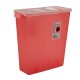 Multi-Purpose Container w/Rotor & Hinged Lid 3gal Transparent Red 10ct