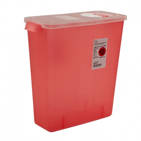 Multi-Purpose Container w/Rotor & Hinged Lid 3gal Transparent Red 10ct- Diabetesteststripswholesale