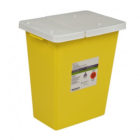 SharpSafety Chemotherapy Container 12 Gallon, Hinged Lid - Yellow- Diabetesteststripswholesale