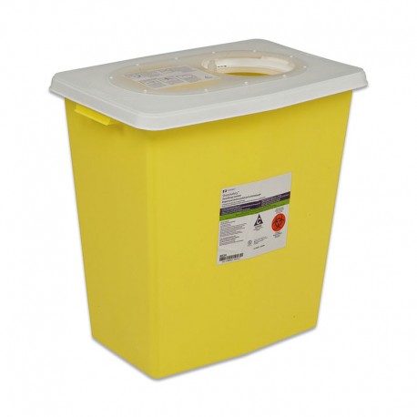 SharpSafety Chemotherapy Container 12 Gallon, Side Lid - Yellow- Diabetesteststripswholesale