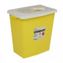 SharpSafety Chemotherapy Container 8 Gallon, Hinged Lid Yellow - 10ct