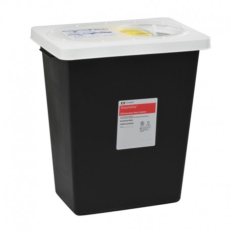 SharpSafety RCRA Hazardous Waste Container 12 Gallon Black - 10ct- Diabetesteststripswholesale