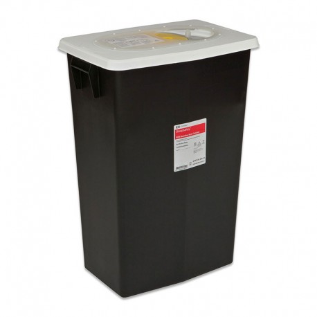 SharpSafety RCRA Hazardous Waste Slide Lid 8 Gallon Black - 10ct- Diabetesteststripswholesale