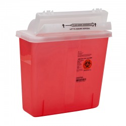 SharpSafety Safety Container 5 Quart Transparent Red - 20ct