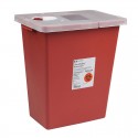 SharpSafety Sharps Container 8 Gallon, Hinged Lid - Red