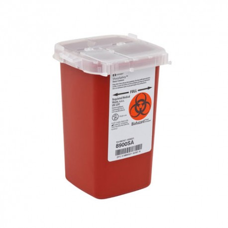 SharpSafety Sharps Container Phlebotomy 1 Quart, Red - 10ct- Diabetesteststripswholesale