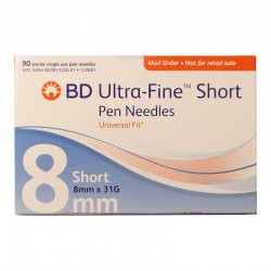 BD Ultra-Fine Short Pen Needles 5/16 inch 31 Gauge - Box of 90