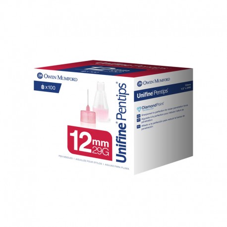 Owen Mumford Unifine Pentips 12mm x 29G 100/bx AN3529- Diabetesteststripswholesale