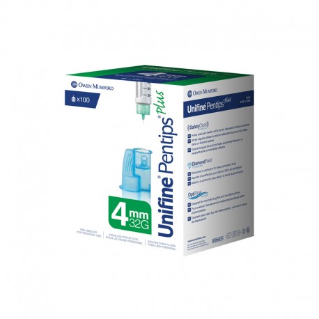 Owen Mumford Unifine Pentips Plus 4mm 32G 100/box AN3840 Pack of 3- Diabetesteststripswholesale