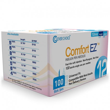 Clever Choice ComfortEZ Pen Needles 29G 12mm - Pack of 6- Diabetesteststripswholesale