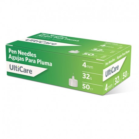 Ulticare Micro Pen Needles 4mm 32g x 5/32" 50/bx Case of 12- Diabetesteststripswholesale