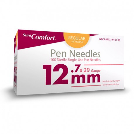 SureComfort Mini Pen Needles 29g 1/2in 100/bx Case of 12- Diabetesteststripswholesale