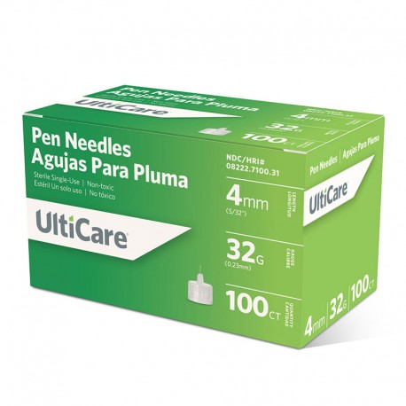 UltiCare Micro Pen Needles 4mm, 32G, 100ct- Diabetesteststripswholesale