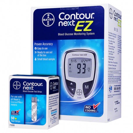 Bayer Contour NEXT EZ Glucose Meter & 50 Test Strips- Diabetesteststripswholesale