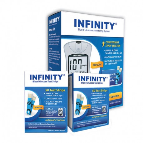 INFINITY Glucose Test Strips 100/bx w/ Meter Kit- Diabetesteststripswholesale