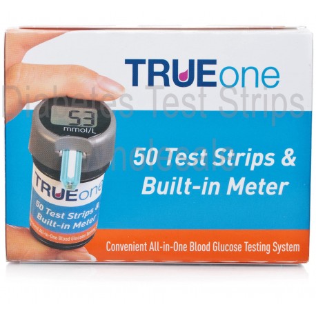 TRUEone Test strips & Built-in Meter 50 Count- Diabetesteststripswholesale