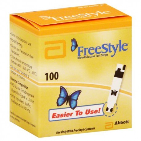 Abbott FreeStyle Blood Glucose Test Strips 100 Count- Diabetesteststripswholesale