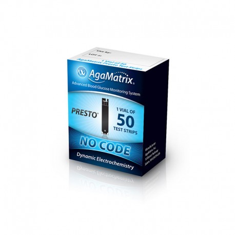 AgaMatrix Presto Blood Glucose Test Strips 50ct- Diabetesteststripswholesale