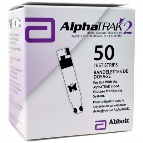 AlphaTRAK 2 Test Strips 50 Count : Reliable Blood Glucose Monitoring for Dogs and Cats- Diabetesteststripswholesale