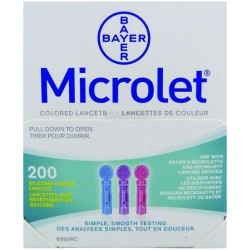 Microlet 28G Coloured Lancets 200