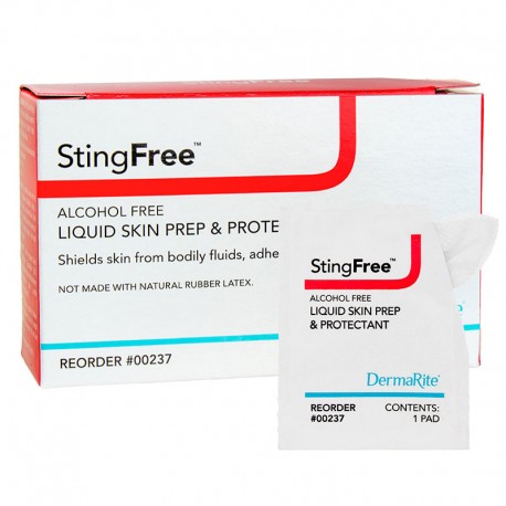 DermaRite Stingfree Skin Prep Wipes Box of 50- Diabetesteststripswholesale