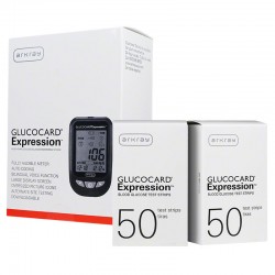 Arkray Glucocard Expression Blood Glucose Monitoring Kit and 100 Strips