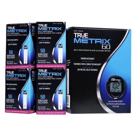 TRUE METRIX GO Blood Glucose Meter With 200 TRUE METRIX Test Strips- Diabetesteststripswholesale