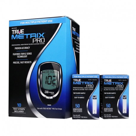 TRUE METRIX PRO Blood Glucose Meter With 100 Test Strips- Diabetesteststripswholesale