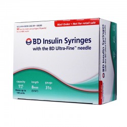 BD Ultra-Fine Insulin Syringes 31G 1cc 5/16" 90/bx