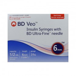 BD Veo Syringes 31g 1/2cc 6mm 90 Count