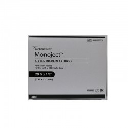 Monoject Ultra Comfort U-100 Insulin Syringes 29G 1/2cc 1/2" 100/bx