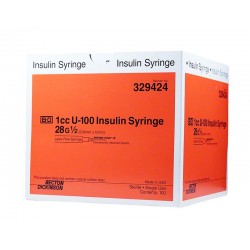 BD U-100 Micro-Fine Syringes 28G 1/2" 1cc - 100ct