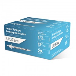 UltiCare Ulti-Fine U-100 Insulin Syringes 29G 1/2cc 1/2" 100/bxUltiCare Ulti-Fine U-100 Insulin Syringes 29G 1/2cc 1/2" 100/bx