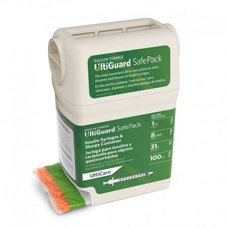 UltiGuard UltiCare U-100 Insulin Syringes 31G 1cc 5/16" 100/bx- Diabetesteststripswholesale