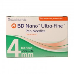 BD Ultra-Fine Nano Pen Needles 32g 4mm 90/bx Case of 12