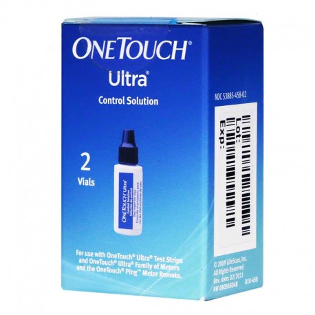 One Touch Ultra Glucose Control Solution 2 Vials- Diabetesteststripswholesale