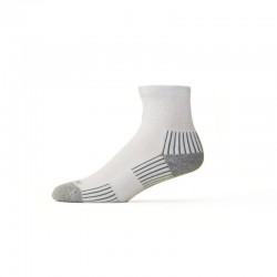 Ecosox Diabetic Bamboo Quarter Socks White/Gray LG 6-pack