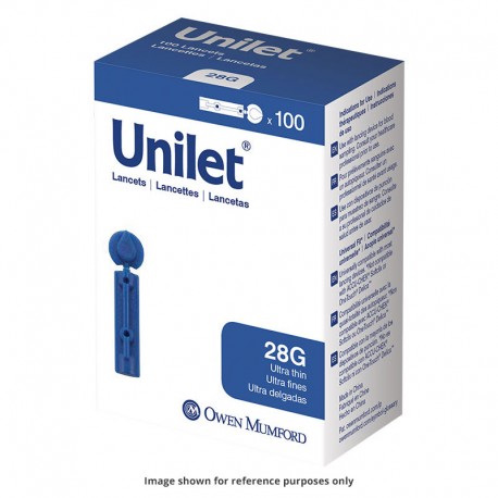 Owen Mumford Unilet Ultra-Thin Lancets 28 Gauge Pack of 6- Diabetesteststripswholesale