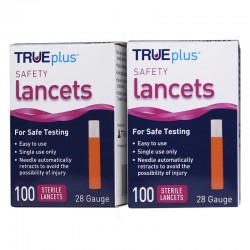 TRUEplus Safety Lancets 28G Single Use 100/box Pack of 2