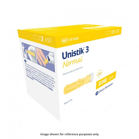 Owen Mumford Unistik 3 Normal Safety Lancets 50/bx AT1007 Pack of 3- Diabetesteststripswholesale