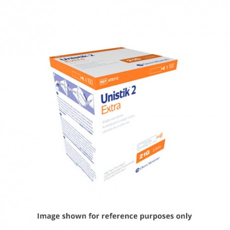 Owen Mumford Unistik 2 Extra Safety Lancets 100/bx AT0712 Pack of 6- Diabetesteststripswholesale