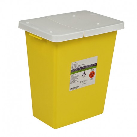 Chemotherapy Container PGII, Hinged Lid, 12 Gallon, Yellow - 10ct- Diabetesteststripswholesale