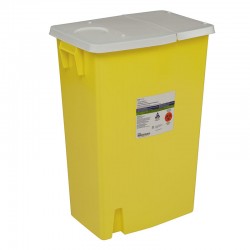 Chemotherapy Container PGII, Hinged Lid, 18 Gallon - Yellow