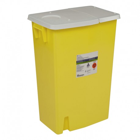 Chemotherapy Container PGII, Hinged Lid, 18 Gallon - Yellow- Diabetesteststripswholesale